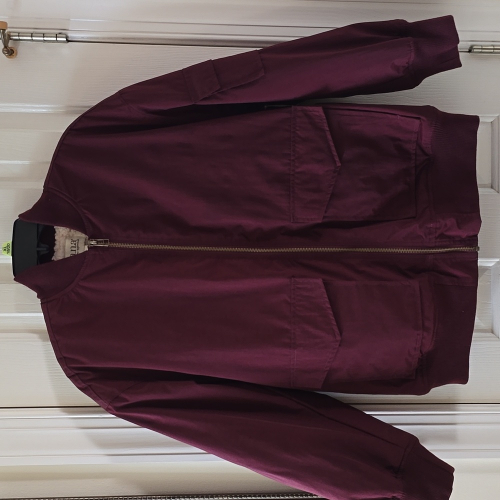 A.N.A BRAND WOMEN'S BEAUTIFUL WINE FRONT ZIPPERED COAT JACKET SIZE SMALL